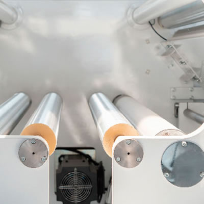 LJA Rollenschneider/ Schneidemaschine für unterschiedliches Spannfutter, mit Prüfmodul
